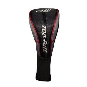 Top Flite XLTi Golf Fairway 3 Wood Headcover Head Cover Black Gray Red White